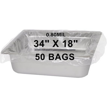 34X18 inches Poly Pan Liners 0.8 Mil Full Pan Shallow and Medium PTL